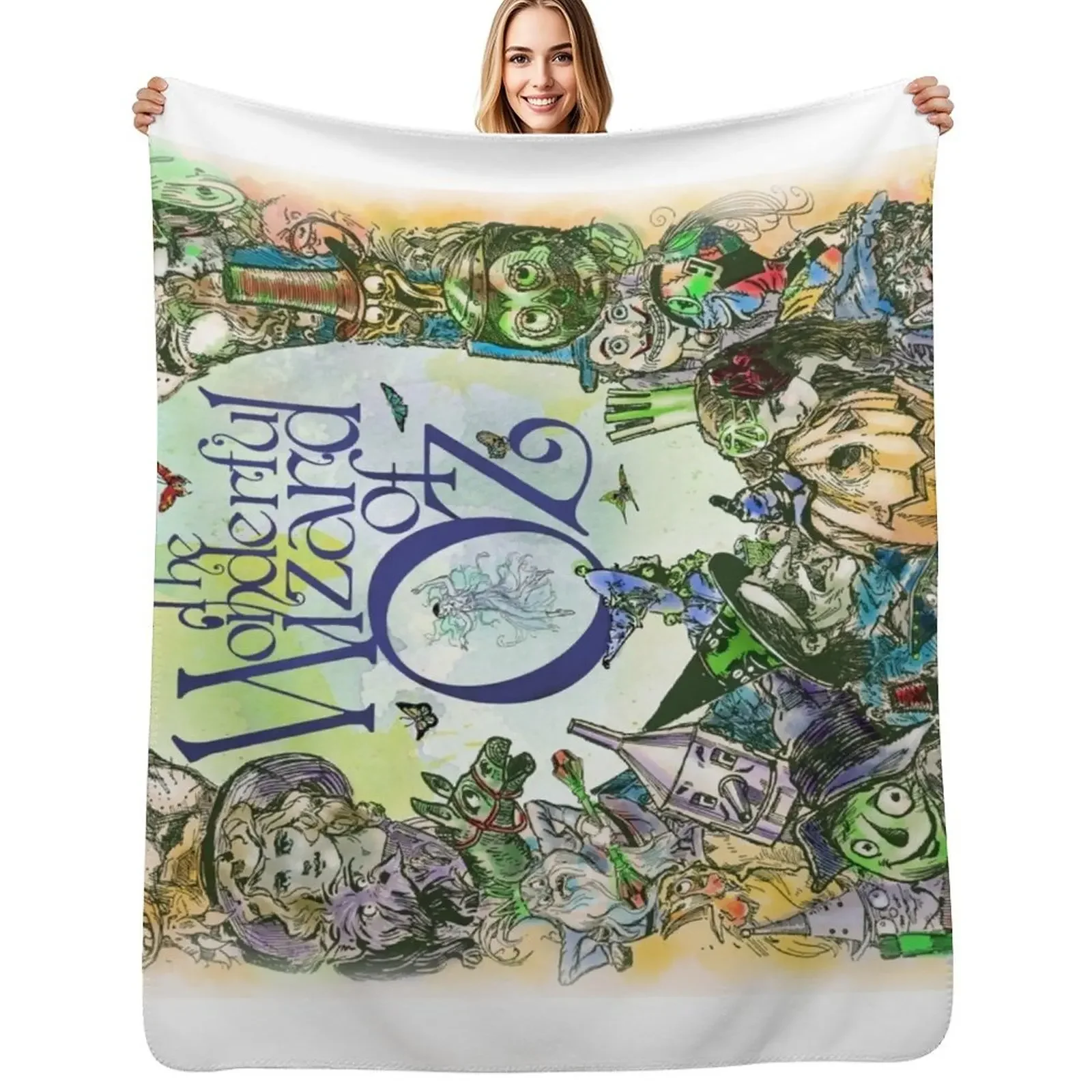 

Classic Oz Art with Faded edges Throw Blanket Summer Kid'S Thermals For Travel Cute Plaid Blanket