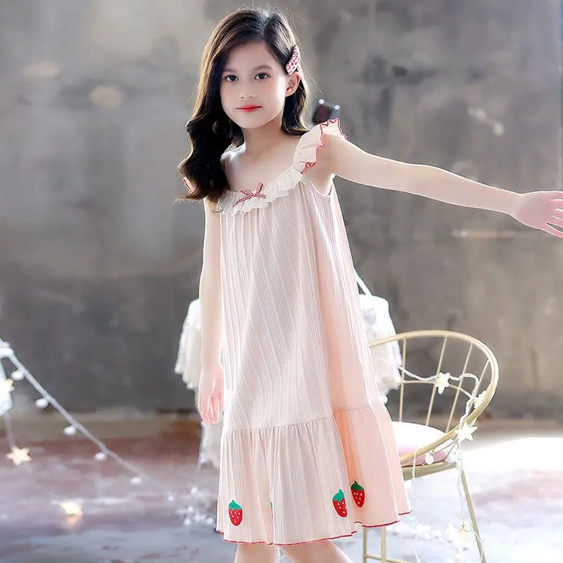 Summer Girls Princess Style Lightweight Cute Nightgown for Air Conditioning