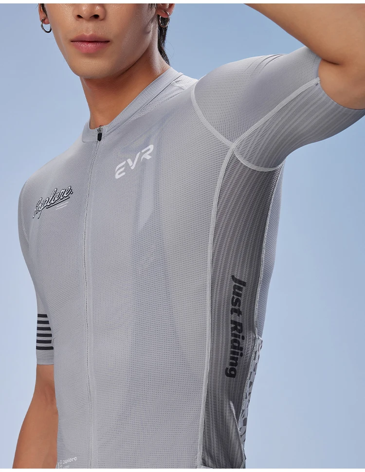 EVR Herren Sommer-Radtrikot Kurzarm-Rennrad-Oberteil Schnelltrocknendes MTB-Mountainbike-Shirt mit Taschen – Detail 18