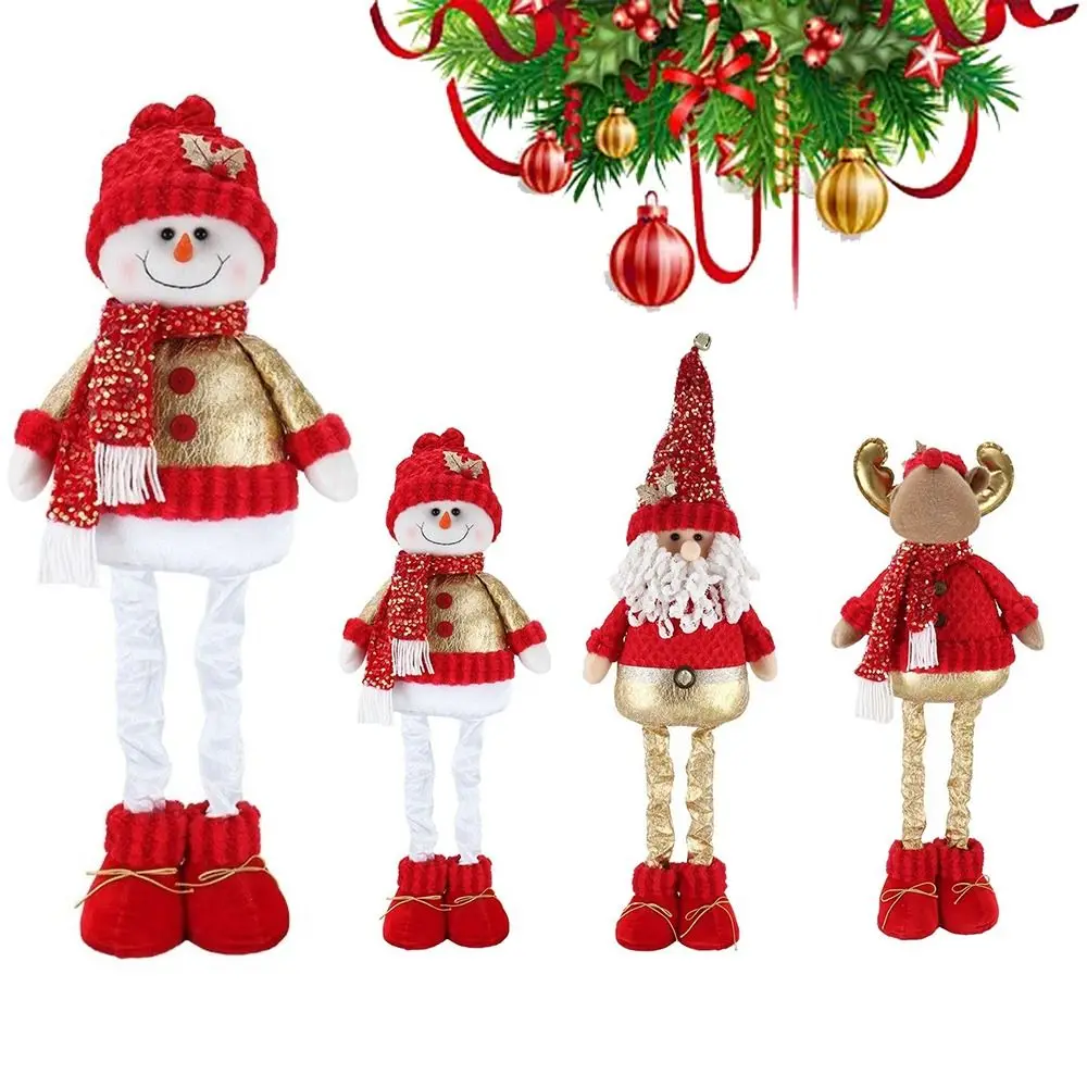 

Gifts 50CM Christmas Telescopic Dwarf Snowman Christmas Deer Decoration Christmas Reindeer Retro Small Size Christmas Ornament
