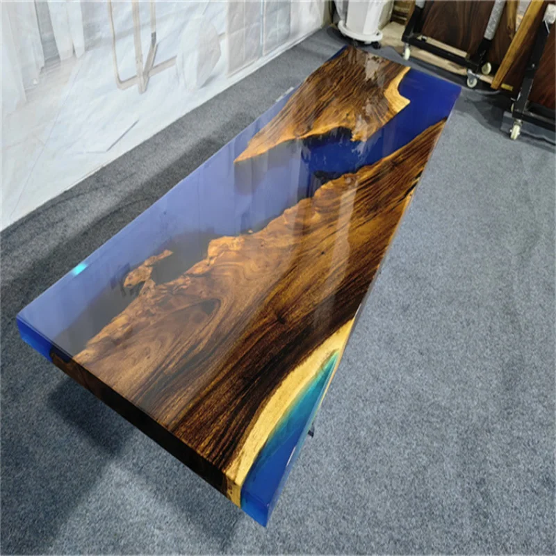 custom.New Design Dining Room Furnitures Solid Wood River  Dining  Restaurant  Resin Epoxy  Table