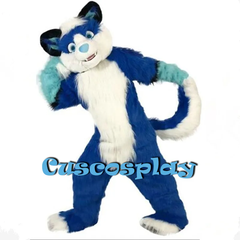 

Long Fur Husky Dog Fox Fursuit Furry Mascot Costume Halloween Suit Cosplay Fancy Dress Adult Outdoor Outfit Fur Suit