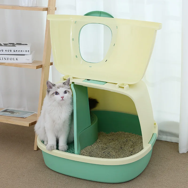 Cat Litter Basin Corridor Type Semi-enclosed Odor-proof Extra-large Long Channel Sand-proof Kitten Toilet Supplies