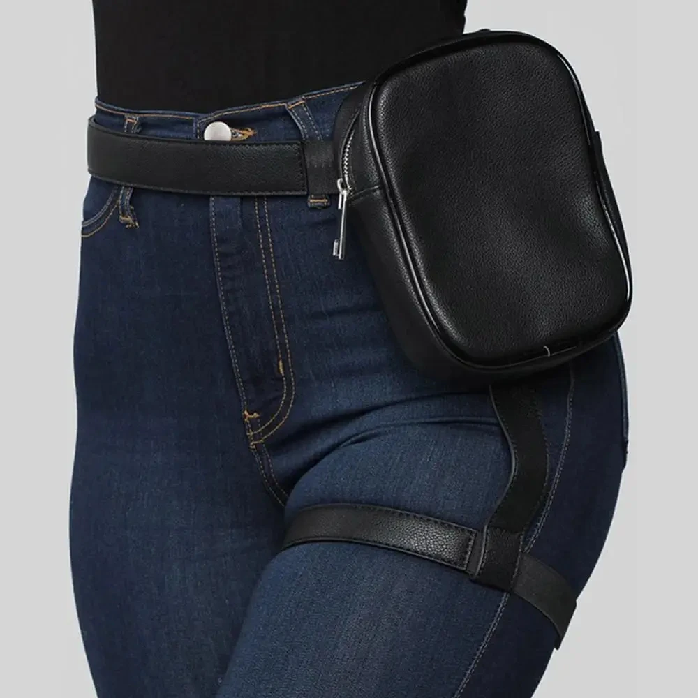 Retro Women Waist Leg Belt Bag New PU Leg Harness Bag Thigh Bags Motorcycle