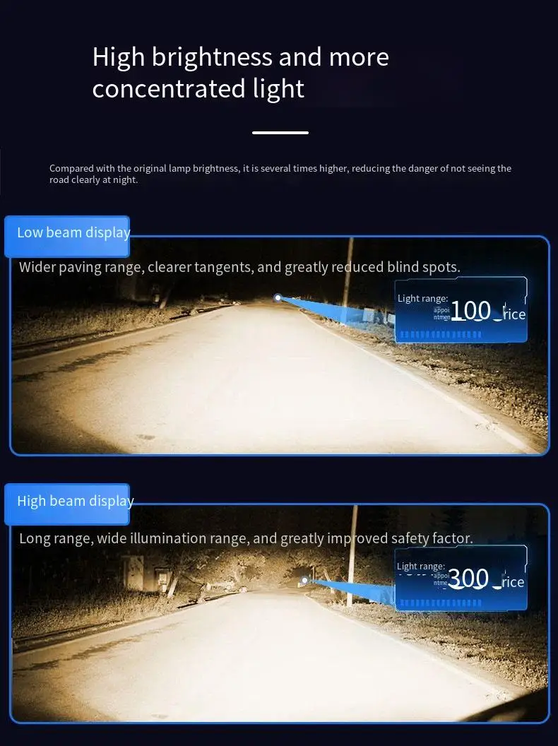 

H1 H3 H7 H8 H9 H11 HB3 HB4 LED Headlight Bulbs 12V 24V 60W 4300K Energy Saving