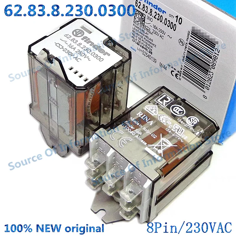 2PCS 62.83.8.230.0300 -230VAC 16A 8Pin finder Relay 100% New original