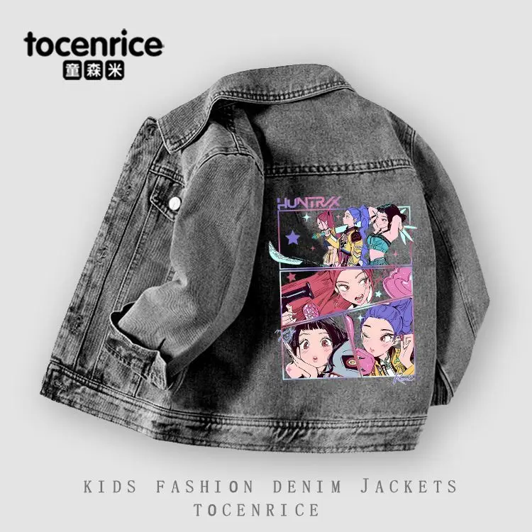 K-Pop охотники на демонов, анимационные товары, милая студенческая осенняя куртка с героями мультфильмов, креативный топ унисекс в стиле аниме, повседневное пальто в подарок