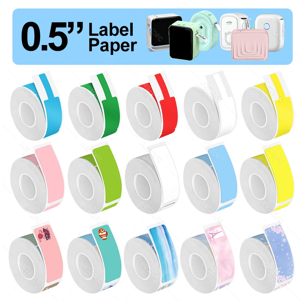 

Этикетка-наклейка, рулоны бумаги 15*30 мм, 12*40 мм, 14*30 мм, 15*50 мм, цветной кабель, прозрачная термоклейкая лента, разные размеры для принтера