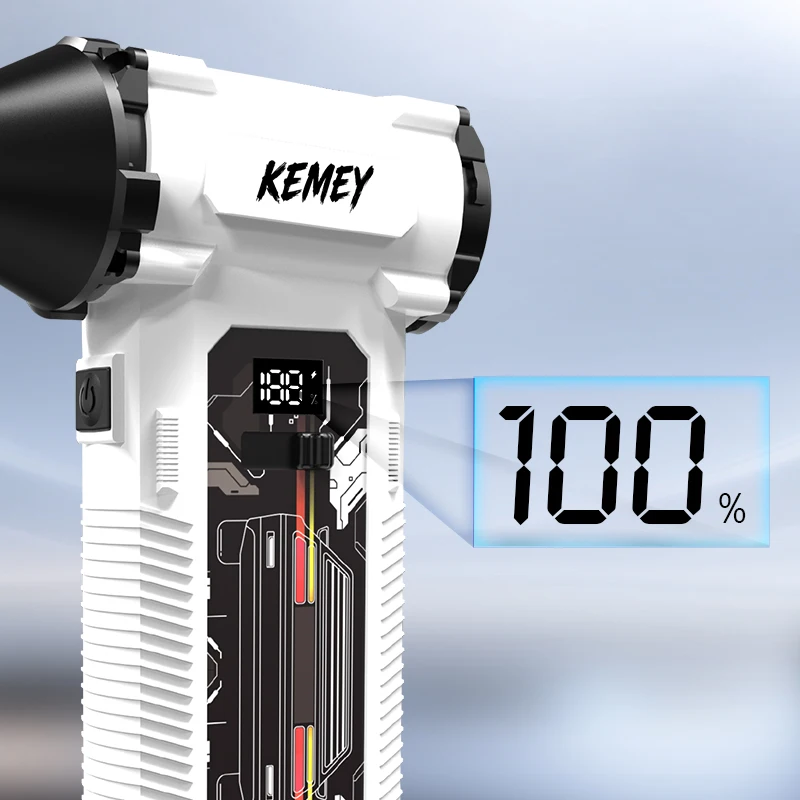 Secador de Pelo Inalámbrico Kemey A5 Funciona con Batería Soplador de Hojas Profesional Súper Potente