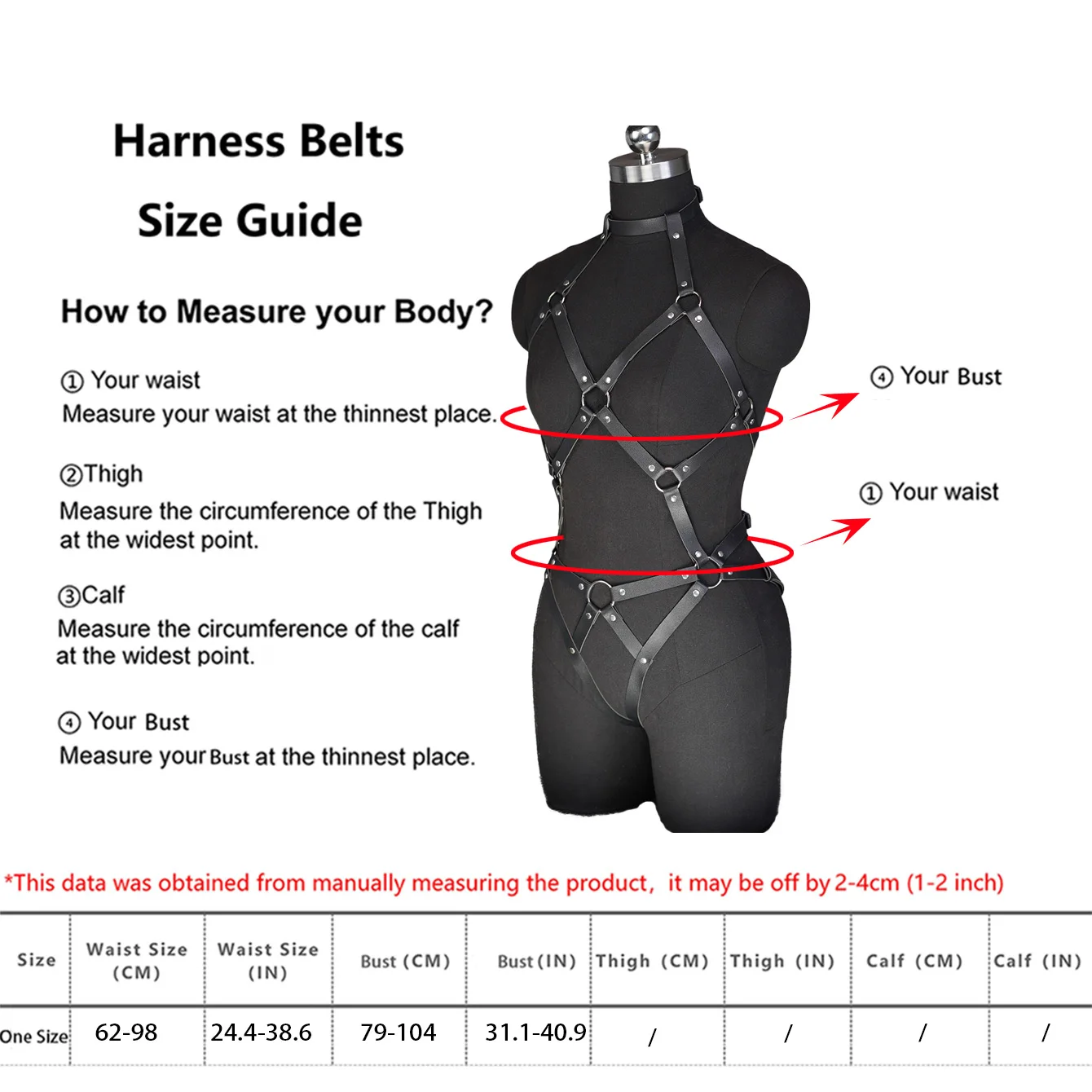 Women's PU Leather Body Harness Set - Adjustable Cage Bra , Erotic Lingerie for Parties sex toys for woman bdsm lingerie view 5