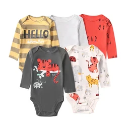 Ircomll 5 PCS Long Sleeve Baby Boys Girls Bodysuit Baby Girl Boy Clothes Infant Bodysuit Sets for Children 0 to 12 months bebe