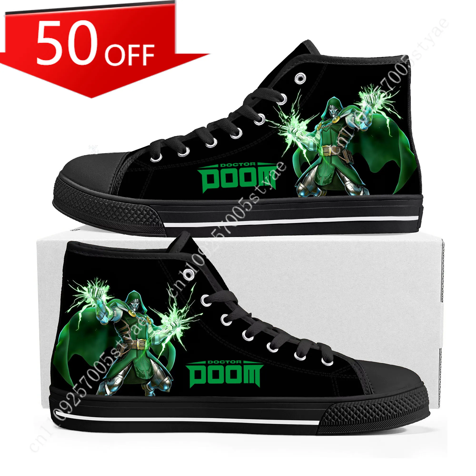 Marvel Doctor Doom High Top High Quality Sneakers Mens Womens Canvas Sneaker Ghana Fashion Casual Shoes Custom Shoes