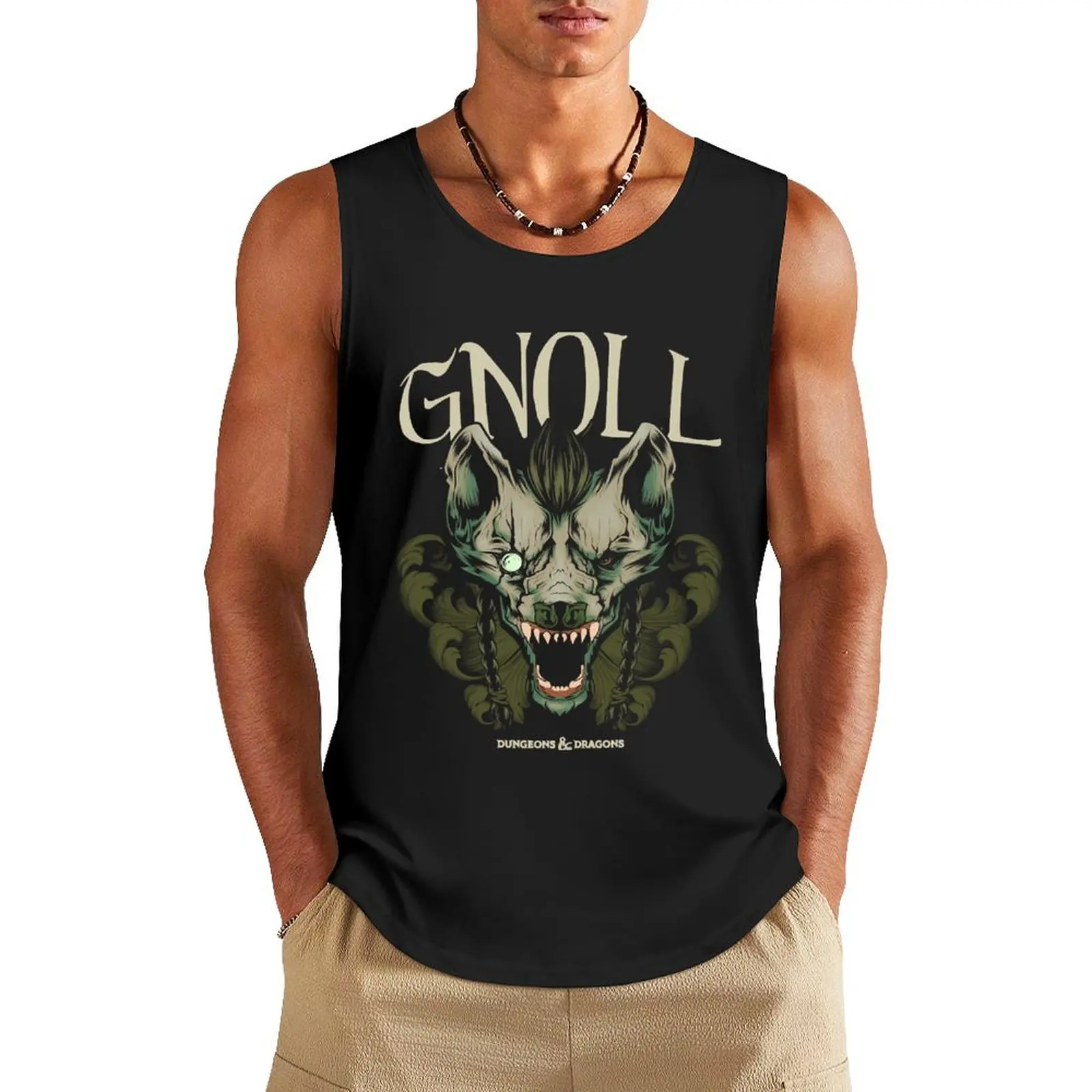 Gnoll Tank Top otot cocok atasan gym kaus gym pria rompi untuk pria