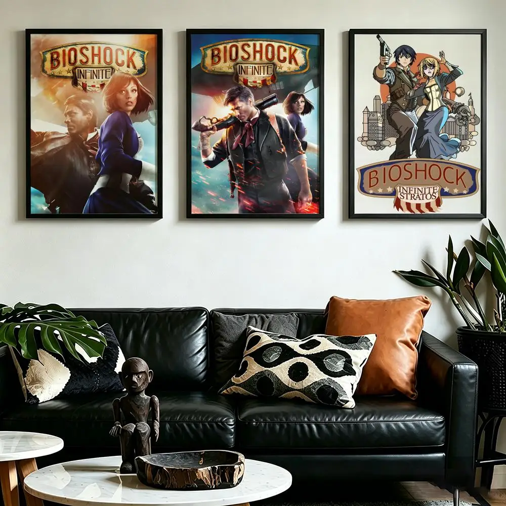 Game B-BioShock I-Infinite Poster HD art, waterproof, sticky wall, home decoration (living room, bedroom, bar), aesthetic