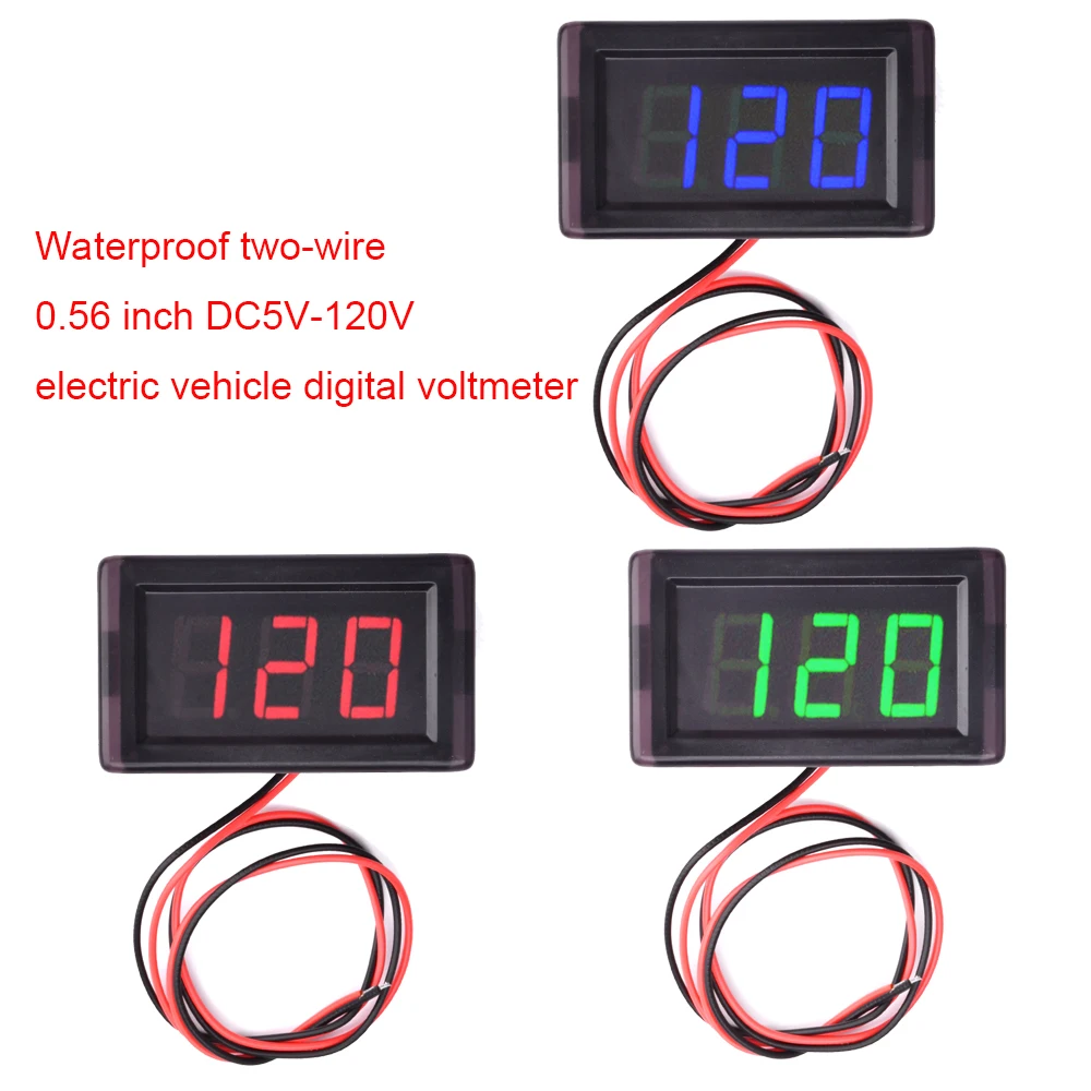 0.56 inch mini LED display panel voltmeter voltmeter household voltage waterproof three-digit DC 4.5V 30V 2/3line red green blue