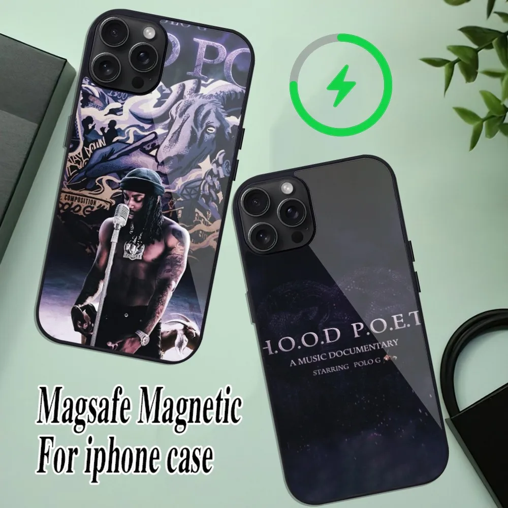 Rapper Polo G Darkside Phone Case For iPhone 11 Mini 12 13 Max 14 Plus 15 Pro Magesafe Magnetic Shell