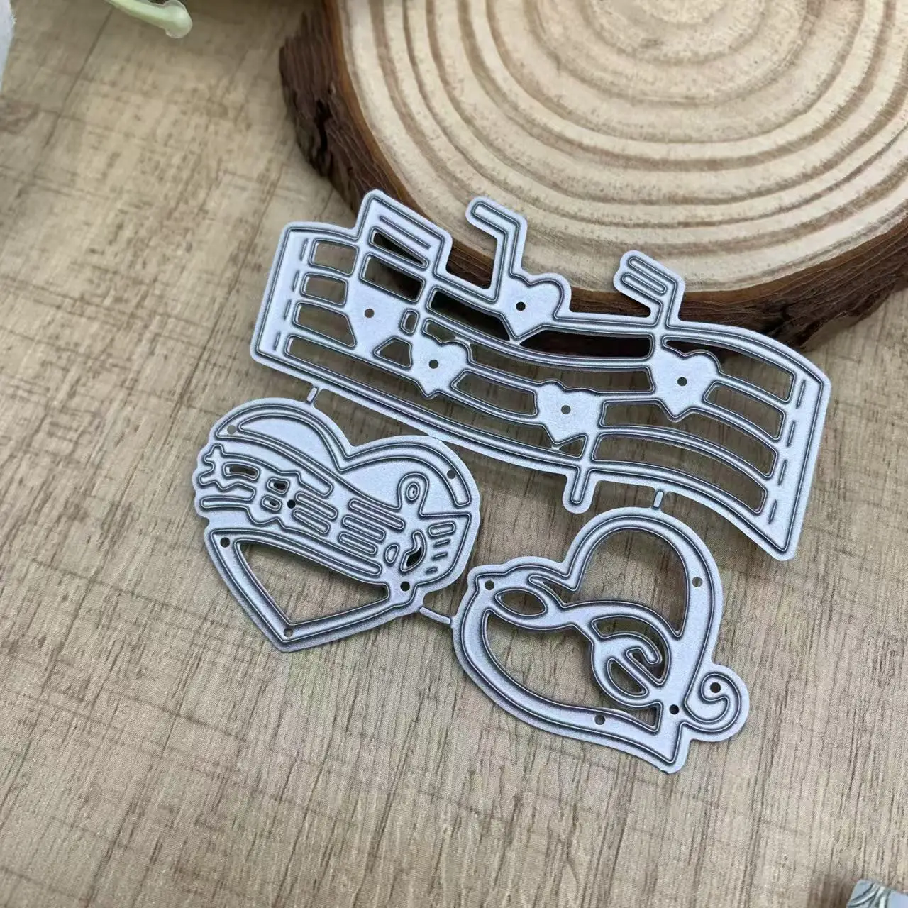 Heart Music Note Staff Metal Cutting Dies DIY Scrapbook Card Making Etched Die Paper Craft Embossing Template
