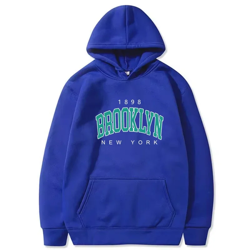 Brooklyn Hoodie Fashion Hoodie Loose Hip Hop Hoodies Women Letter Fleece Sweatshirts Pullover New York Sweats Sport Clothing