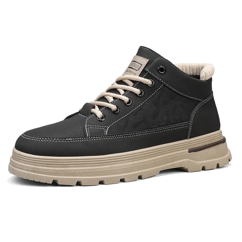 

Fipatbu Men's leather lace-up sneakers, comfortable walking shoes with cushioned soles, height-increasing shoes for men