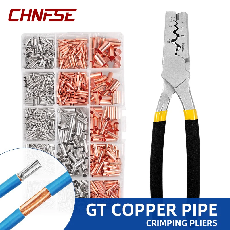 Alicadores de Crimpagem para Mangas de Cabo Tubo Especial Tubular Virola de Cobre gt Conector en ve 0.252.5 Pz0.516