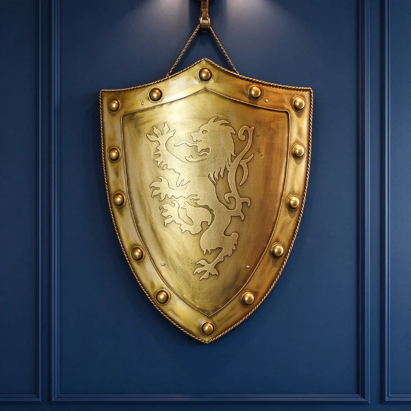 Medieval Vintage Wall Accents Luxury Shields Decoration European Classic Hallway Wall Accents Indoor Home Decorative Crafts