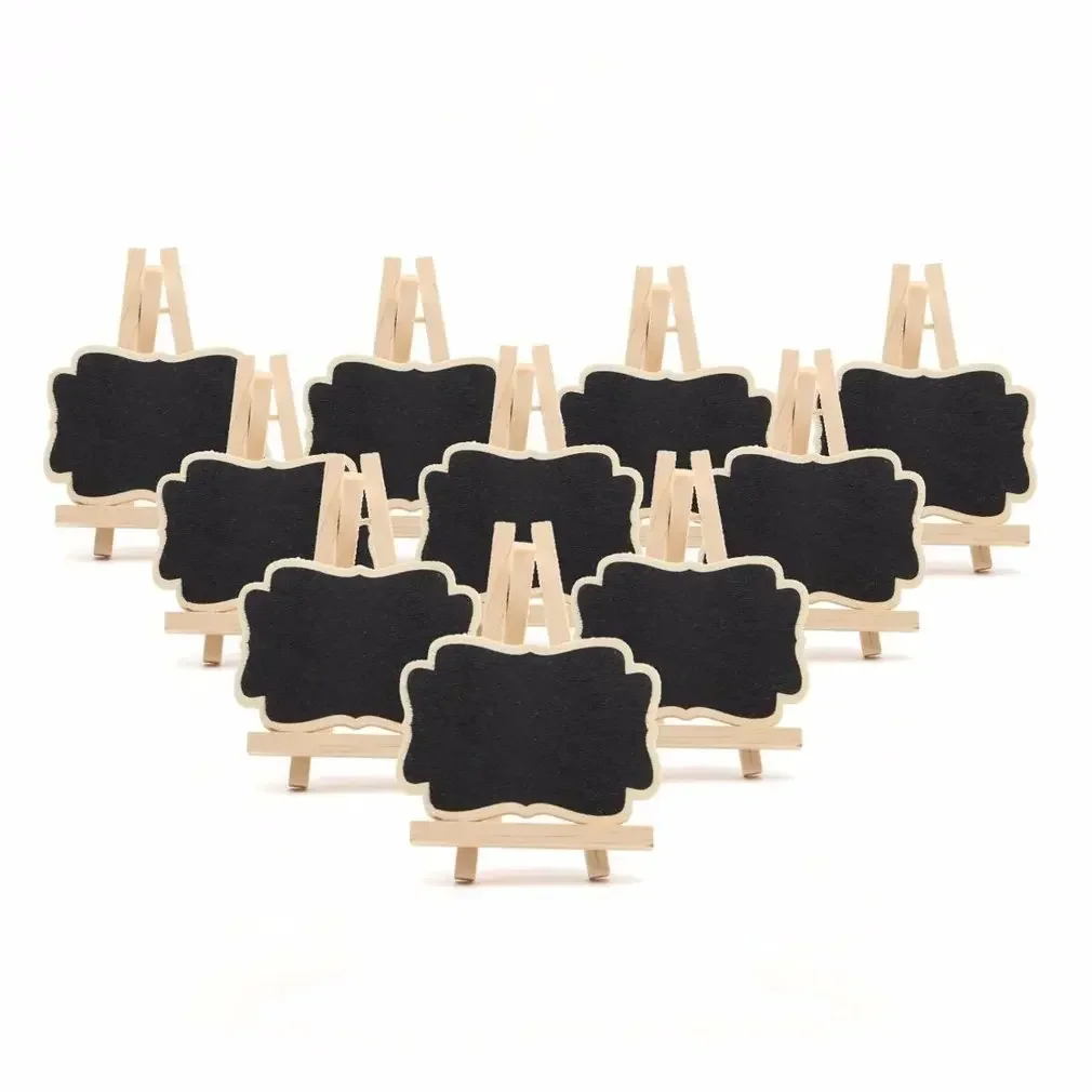 Hot sale 5 PCS Mini Wooden Blackboard Message Rectangular Slate Board Cards memo label Signs Price Digit Table