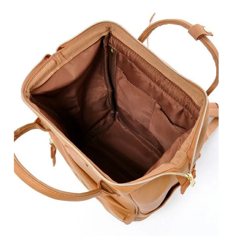 Sac à dos multifonctionnel de style Anello pour femmes, sac d'école pour adolescentes, sac pour ordinateur portable antivol étanche en PU, sac à dos universitaire, nouveau