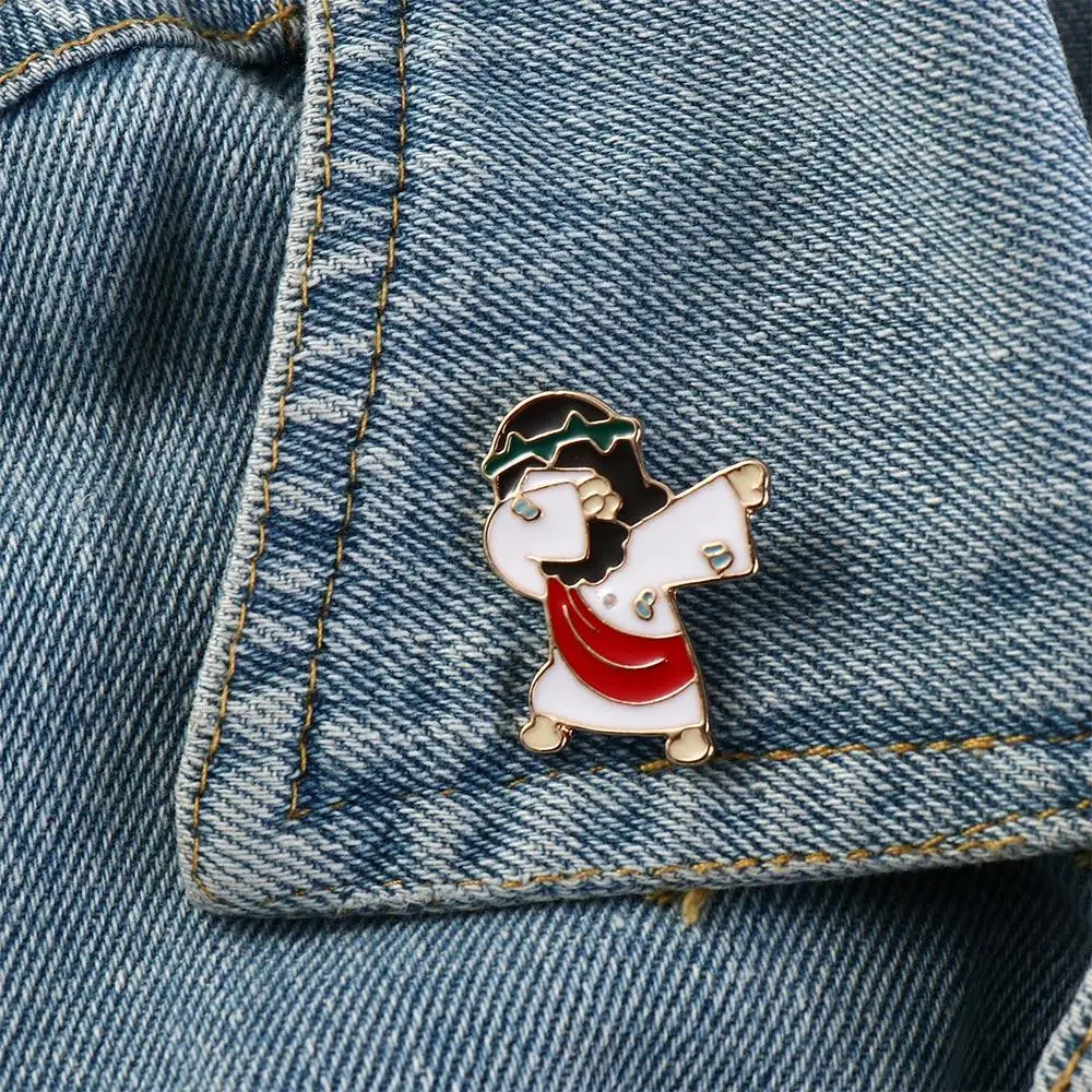 Little Sheep Jesus Messiah Brooches Swag Dancing Interest Shirt Lapel Pins Happy Originality Enamel Brooches Couple Style