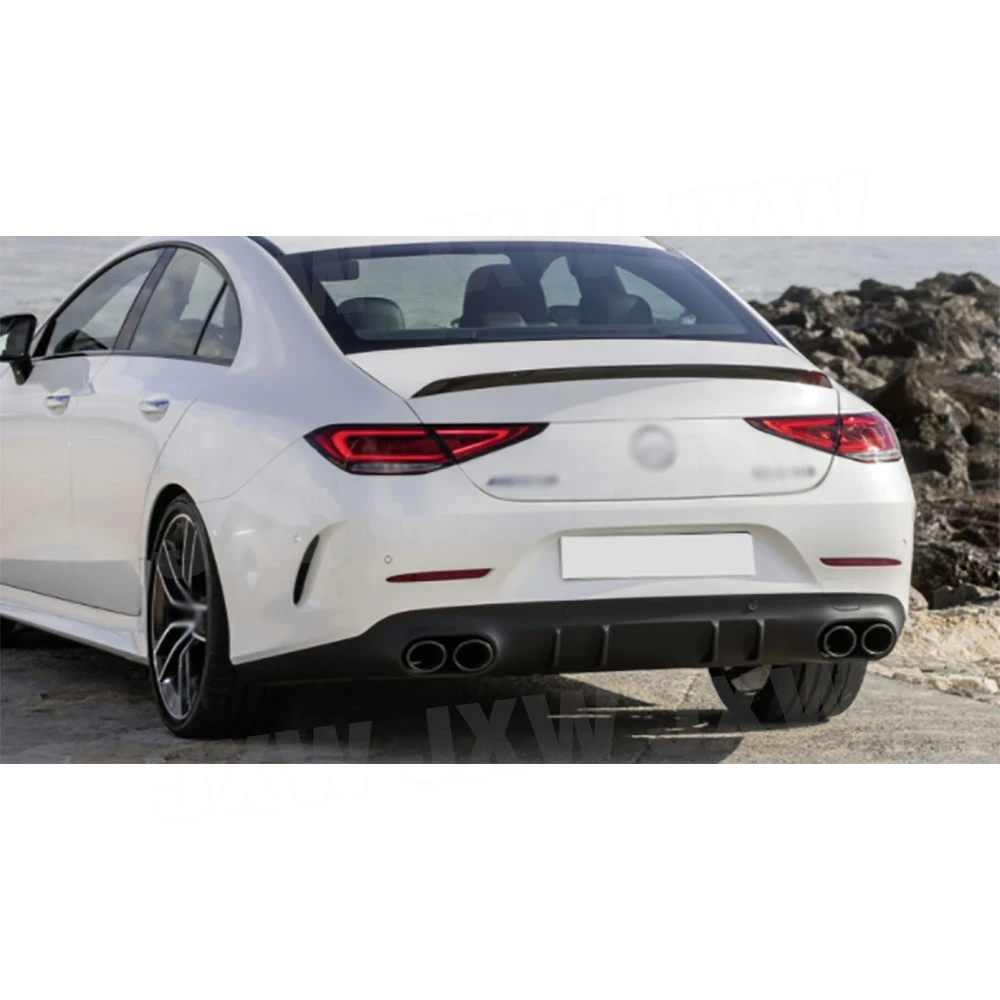 JXWANCF Диффузор заднего бампера из углеродного волокна для Benz CLS Class C257 CLS260 300 350 450 CLS53 AMG 2019 UP PP Наконечники заднего диффузора