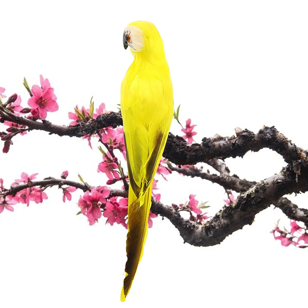 

2pcs Foams Feathered Parrot Ornaments Lifelike Simulated Bird Models Decorative Garden Yard Park Outdoor Indoor Use