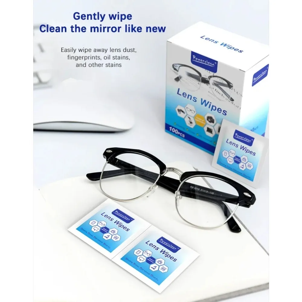 100pcs Glasses Cleaning Lens Wipes Sunglasses Mobile Phone Screen Wipes Pre-Moistened Individually Wrapped No Scratches Stripes image 6
