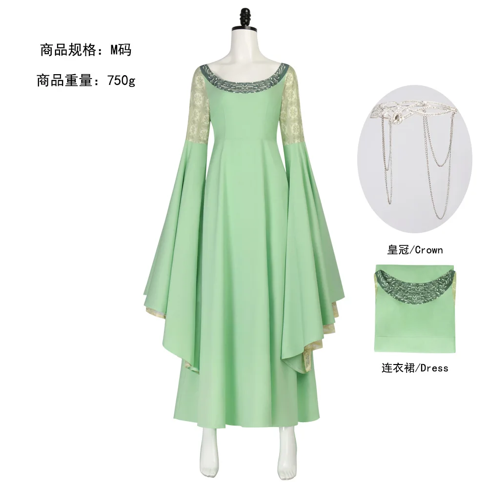 할로윈 반지의 제왕 알빈 코스튬, 엘프 공주 알빈 드레스 코스프레 무대 의상
