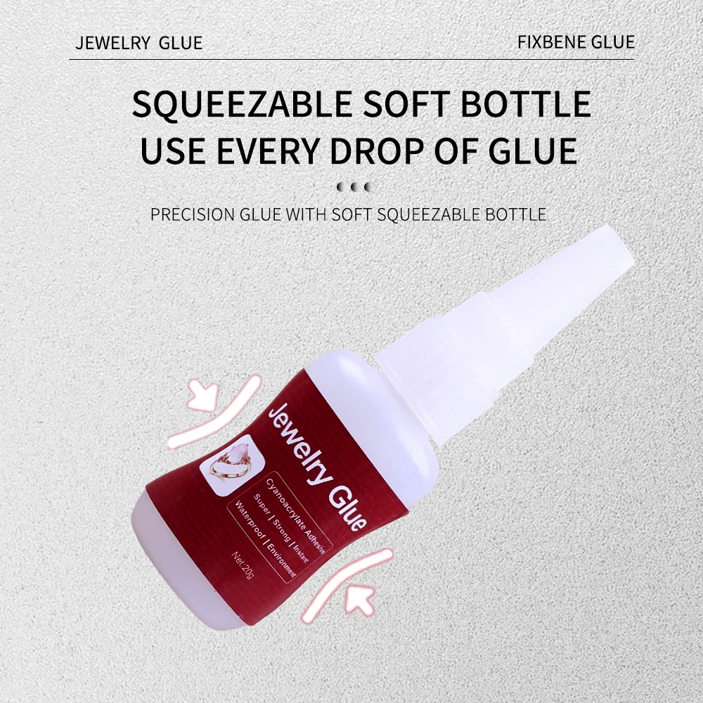 Powerful Instant Jewelry Super Glue Transparent Waterproof Strong Adhesive Bond Ring Glass Rhinestone Metal Model Ceramic Plasti