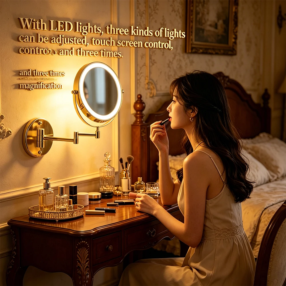 espejo-de-maquillaje-led-de-pared-de-8-pulgadas-doble-cara-con-aumento-de-3x-y-rotacion-de-360°-°-espejo-cosmetico-tactil-plegable-y-extensible-giratorio