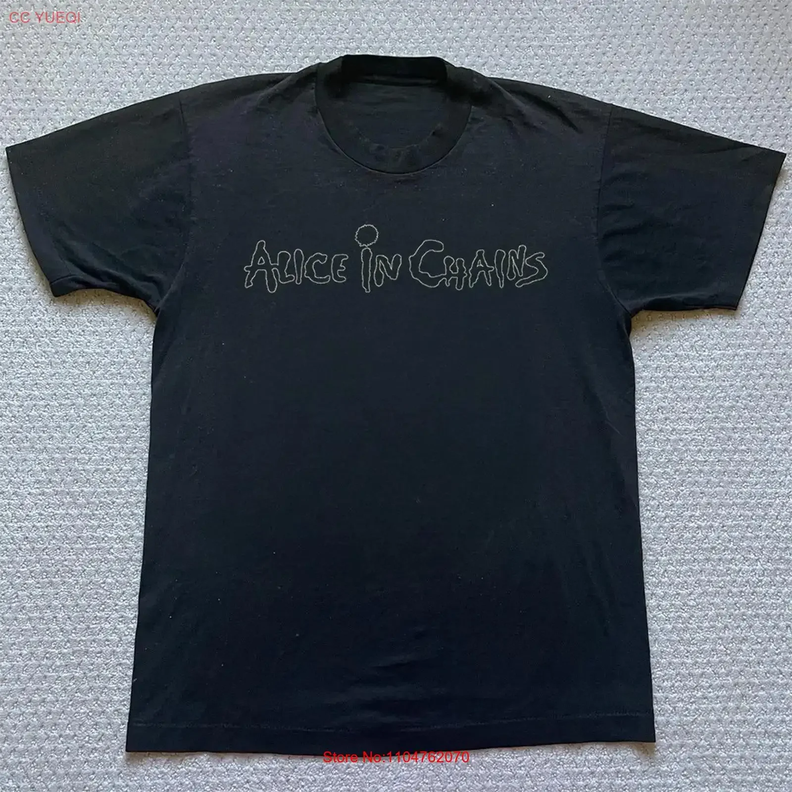 HOT Alice In Chains Classic Logo Black Cotton T shirt long or short sleeves vintage Washed Top For Everyday Wear graphic homme