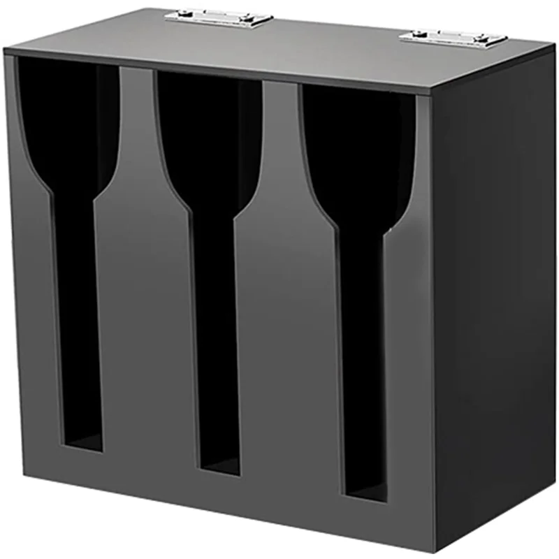 

Acrylic Utensil Dispenser Cutlery Organizer with 3 Compartment Black Silverware Holder Plastic Flatware