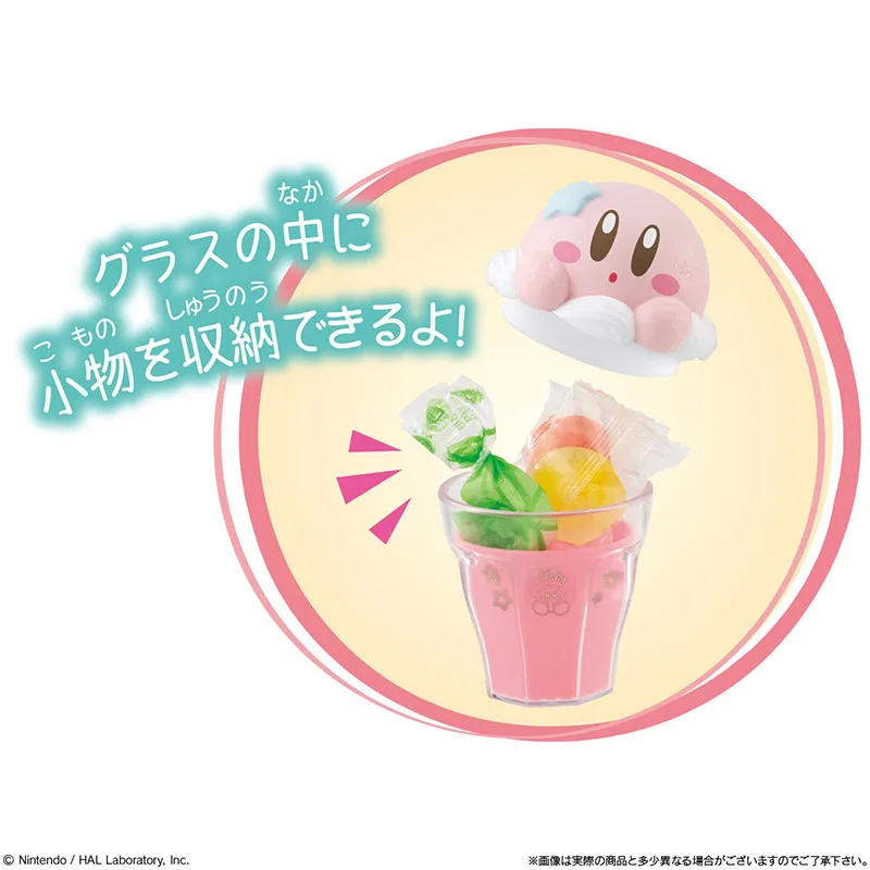 Bandai estrela kirby latte arte xícara de café brinquedo wadulu rosa caixa de armazenamento de gordura ornamento de ovo para fãs de derivados de animação