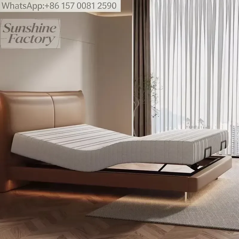 Factory Direct Sale Integrated Hidden Metal Frame Adjustable Bed with Mattress