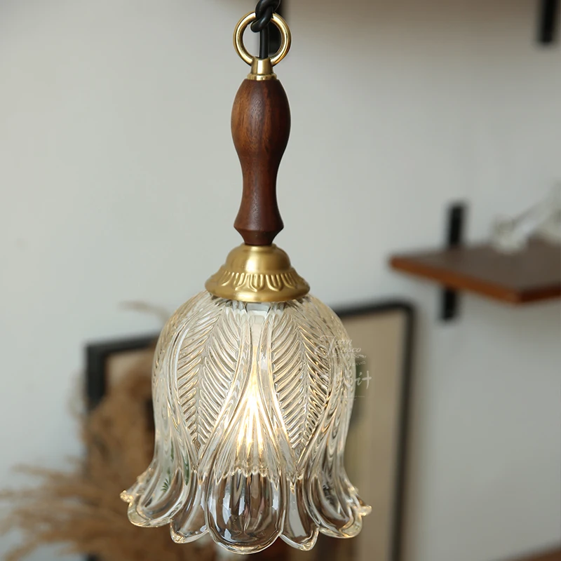 

Французская средневековая латунная люстра, ретро хрустальное стекло, ресторан, барная стойка, кабинет, орех, прикроватная лампа для спальни