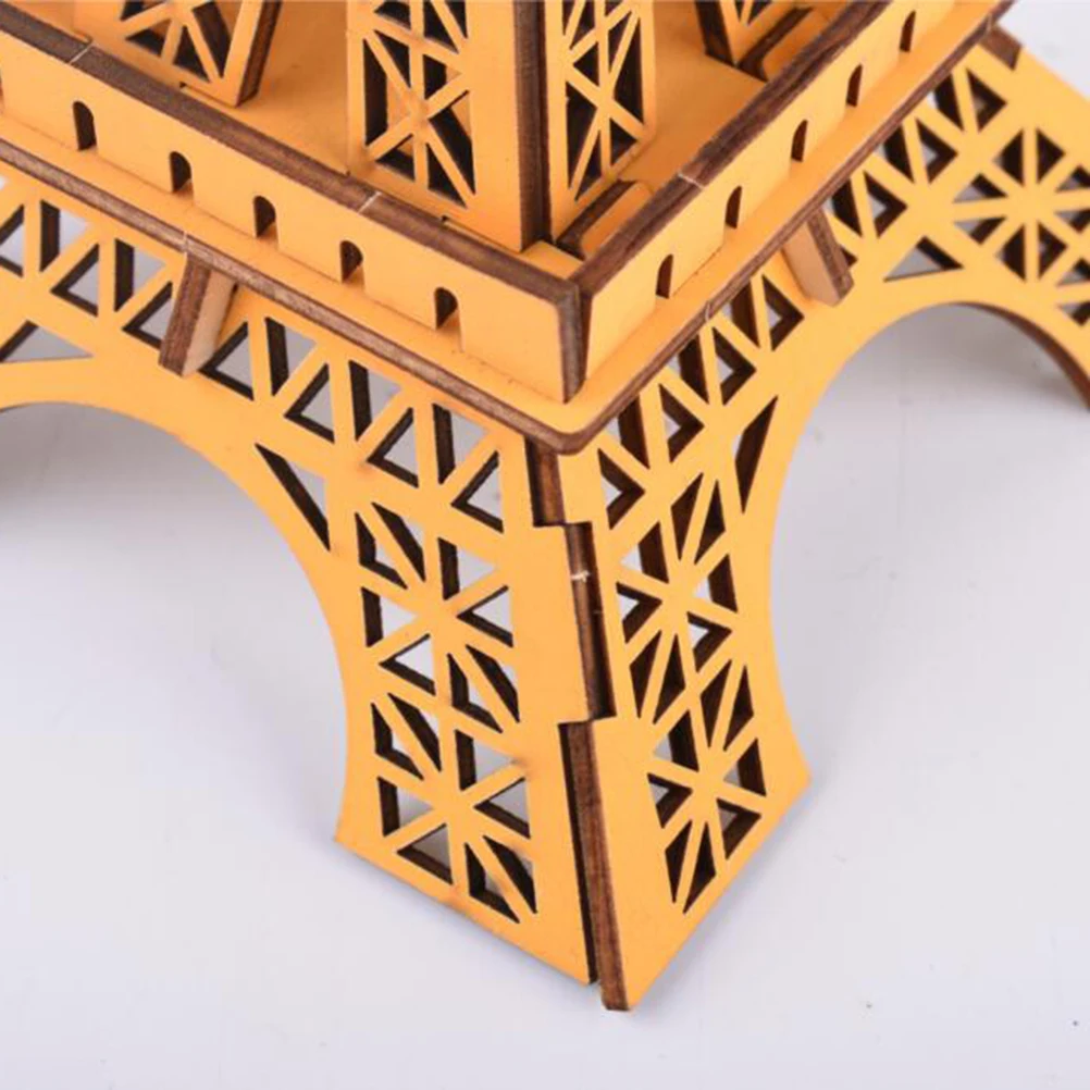 

Деревянная 3D головоломка с Эйфелевой башней, сборная головоломка для детей и взрослых, синяя интерактивная обучающая игра, креативный домашний офис