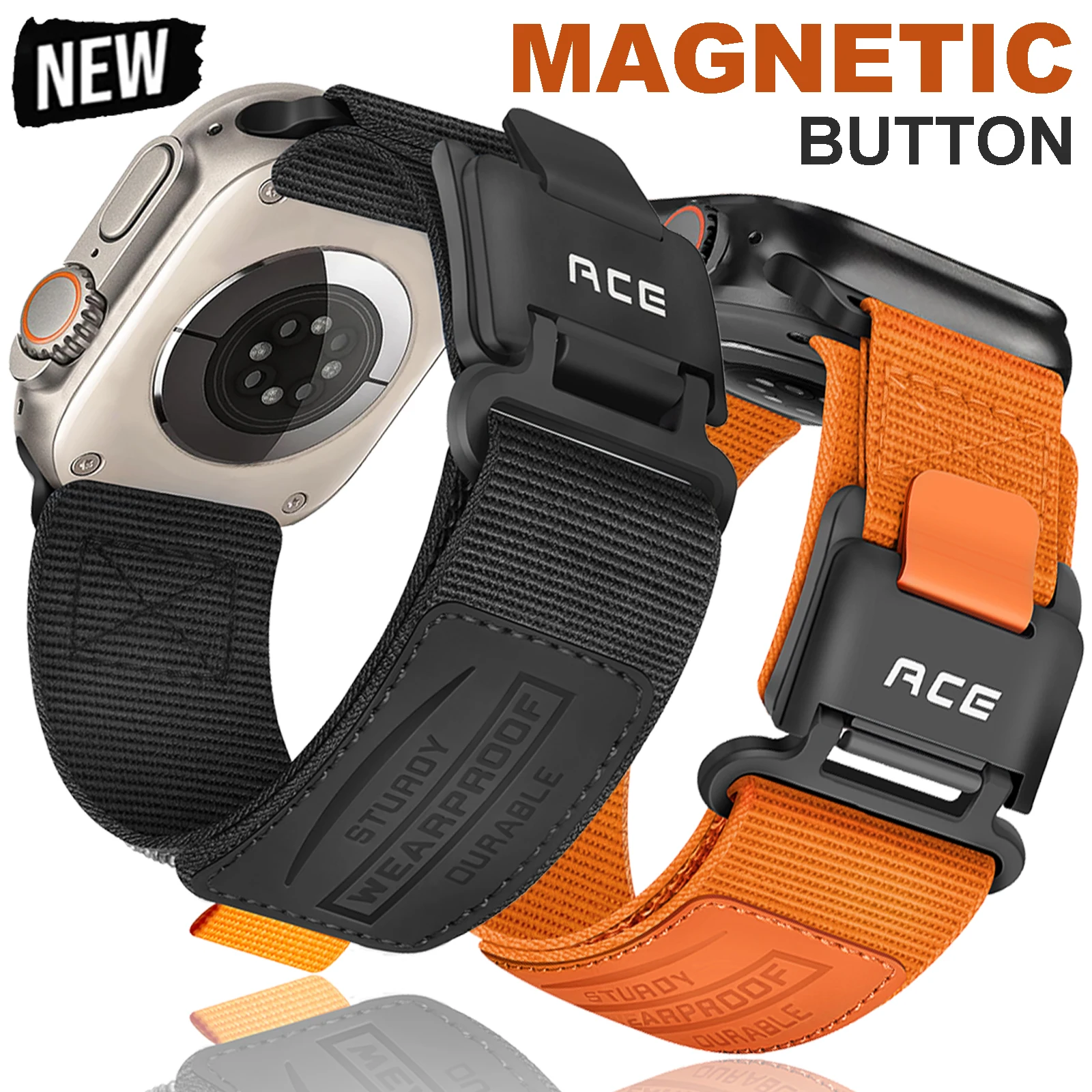 

Magnetic Buckle Nylon Band for Apple Watch Band 44mm 45mm 46mm Ultra 2 49mm 42mm 44 45mm Men Band for iwatch Series7 8 9 se 456S