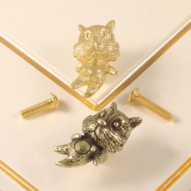 1pc Drooping Ears, Rabbit Brass Door Handle, Cabinet Door Accessories, Home Door Handle, Living Room, Bedroom Wall Decoration