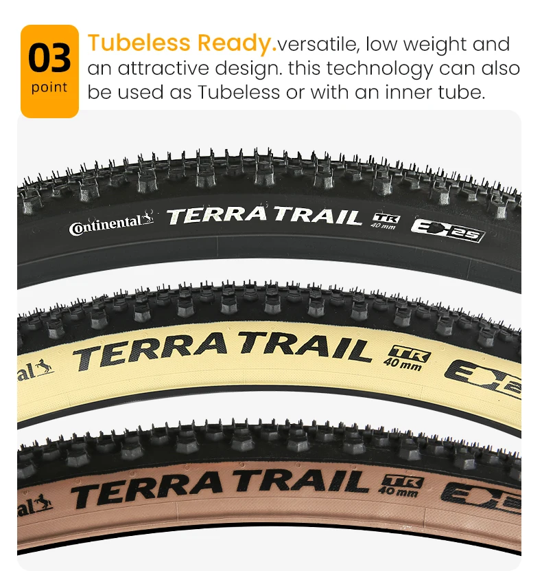 Continental Rennradreifen Terra Trail 700x40C 35C 45C 50C Tubeless Ready Schwarz/Creme/Braun 3/180 TPI Faltreifen Nobox – Detail 6
