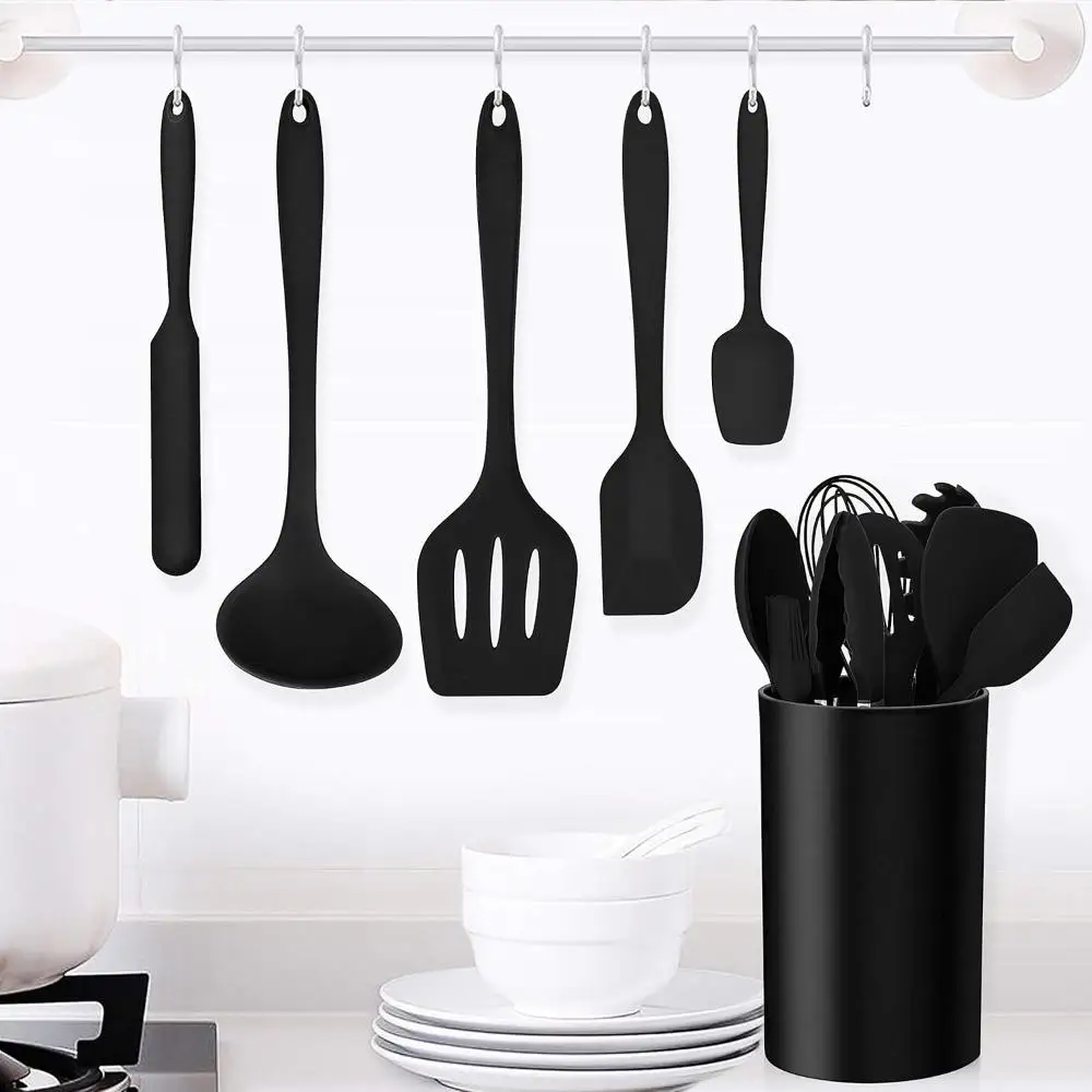 12pc Silicone Utensil Set, Heat-Resistant Nonstick BPA-Free Kitchen Tools w/ Spatula & Whisk, Ergonomic Handles, Dishwasher Safe