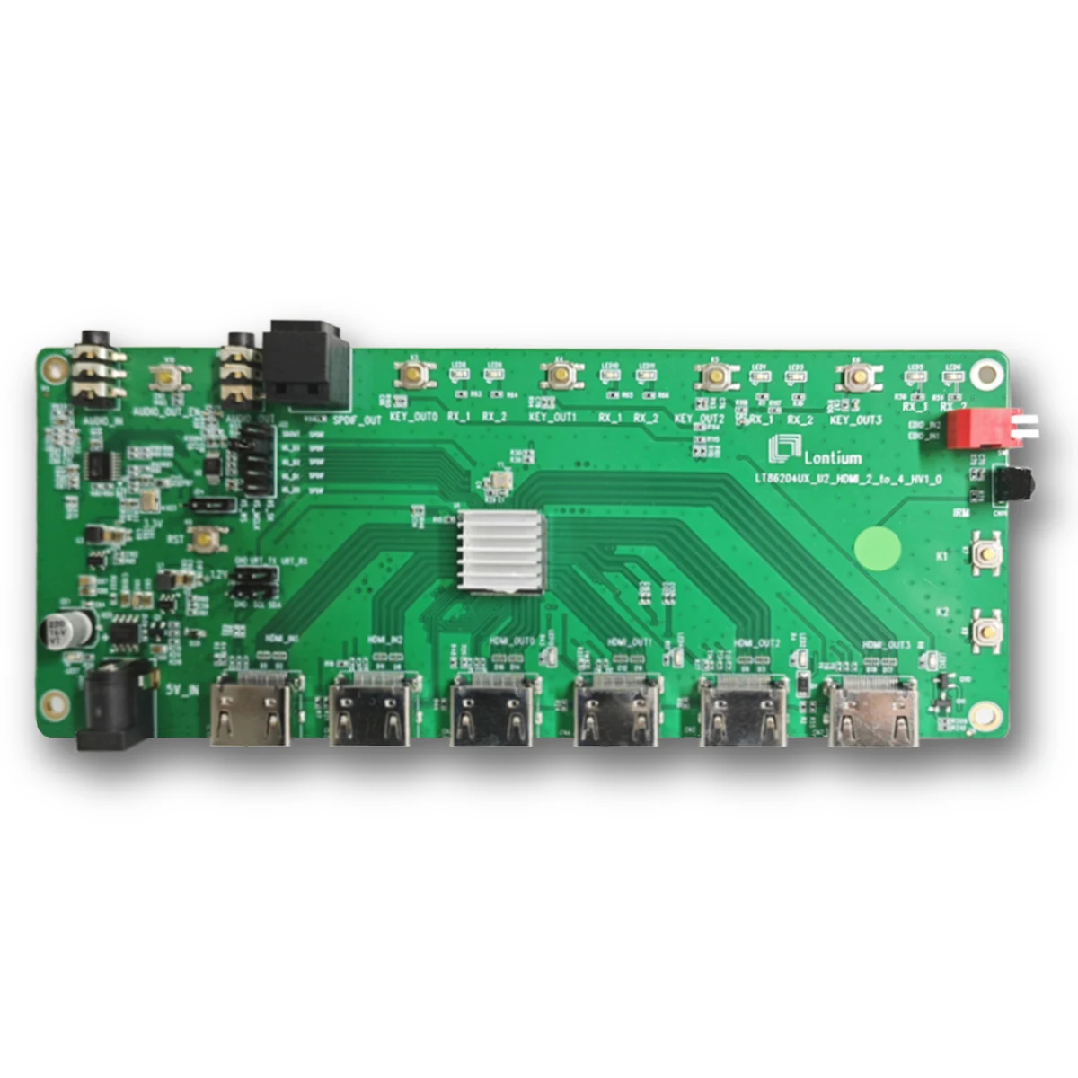 

LT86204UX(Demo Board) -HDMI2.0 2 in 4 out switch,max 6Gbps high speed data rate, adaptive equalization RX input