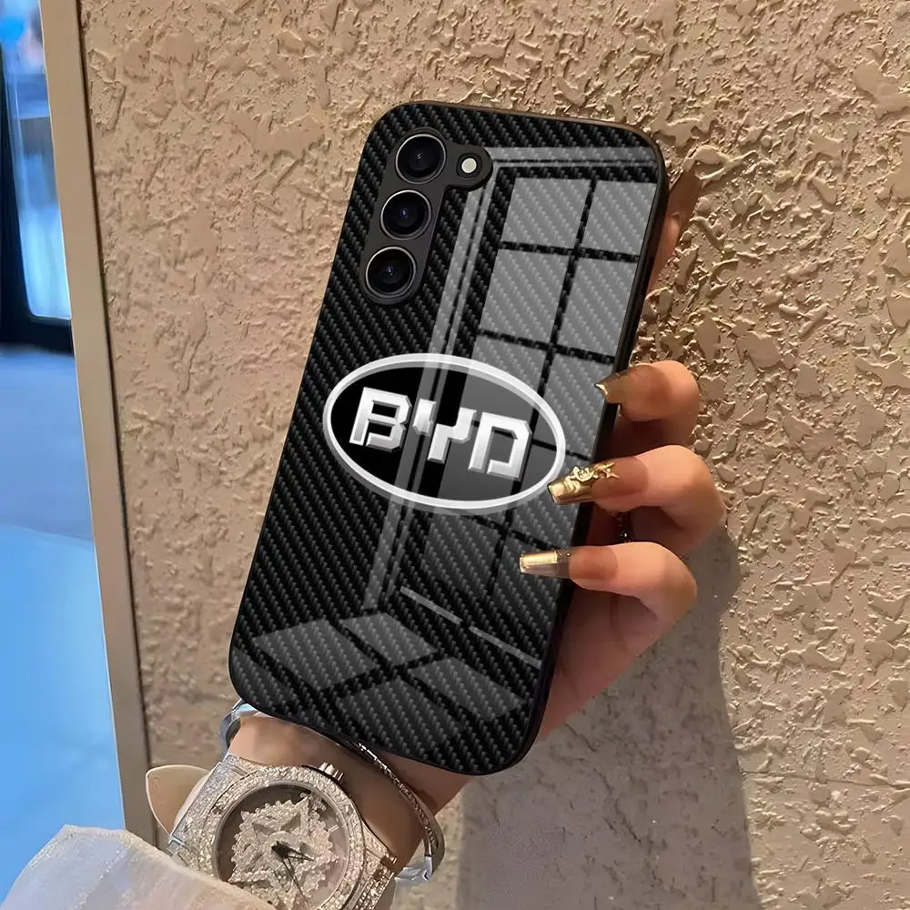 BYD Logo Phone Case For Samsung S26 S25 Edge S24 S23 S22 Ultra Plus Fe A57 A37 A17 A56 5G Glass Cover