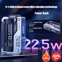 Portable Power Bank Removable Replaceable Battery Pack 20000mAh 22.5W External Battery Charger Cases for iPhone Samsung Xiaomi