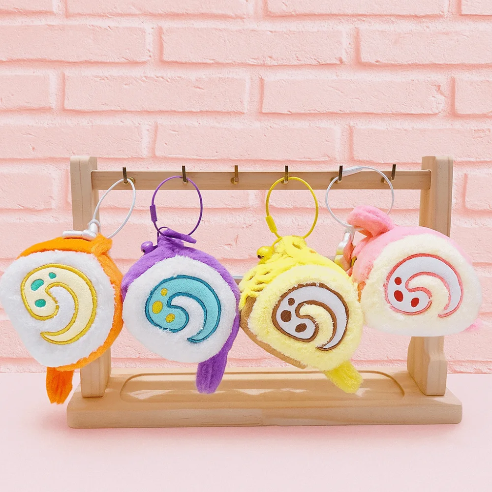 พวงกุญแจตุ๊กตาสวิสโรลรูปเค้ก ขนาด 10 ซม. ตุ๊กตาสวิสโรลขนปุย พวงกุญแจตุ๊กตาการ์ตูนขนนุ่ม ของตกแต่งเทศกาล