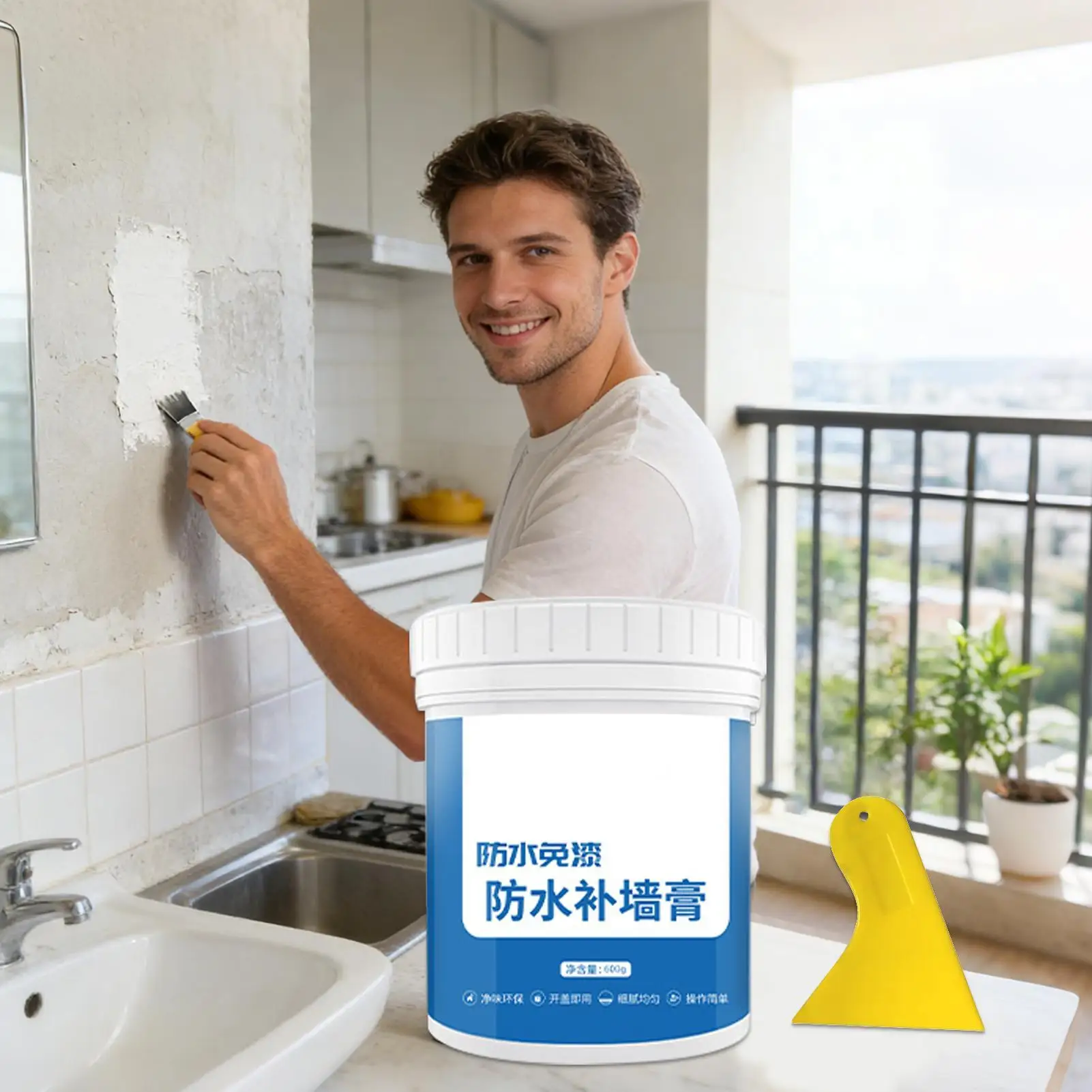 600g Wall Crack Repair Paste Waterproof Drywall Putty Mending Agent Long Lasting Filler Indoor Ceiling Concrete Fix
