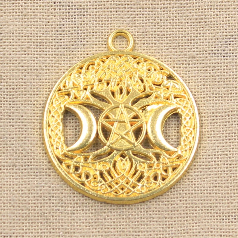 4pcs Charms Moon Star World Tree 39x34mm Antique Silver Color Plated Pendants Making DIY Handmade Tibetan Finding Jewelry